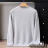 Suéter de punto para hombre 100% cachemira de doble hebra de 7 puntos con cuello semi-alto, bordes enrollados, engrosado, corte holgado, camiseta base informal de punto con manga raglán