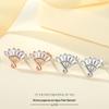 Flash Diamond s925 prata esterlina pequeno fã brincos de pino feminino simples ins personalidade na moda all-match pequeno temperamento atacado