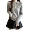 Suéter con cuello POIO bordado de lazo, top de punto de manga larga, nueva moda otoño/invierno, efecto adelgazante, capa base de punto trenzado