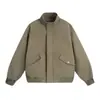 Ropa para Hombre Tangkez Estilo Americano Marca de Moda Chaqueta con Cuello Alto Nueva para Otoño Estilo Chico Duro Chaqueta Abrigo Ropa de Trabajo para Motocicleta