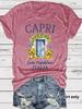 Amazon comercio exterior transfronterizo patrón CAPRI ITALIA nuevo camiseta de moda de manga corta para mujer para mujer en stock al por mayor