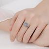 Anillo de Plata de Ley S925 Xindeyi para Mujer, Anillo de Moissanita de 1 Quilate, Diseño Redondo con Estrellas Alrededor, Cuatro Garras de Plata de Ley
