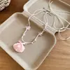 Doce Feriado~ Colar de Pérolas com Conchas Dopamina para Mulheres, Design de Nicho, Corrente de Clavícula à Beira-Mar, Acessório Moderno e Versátil