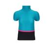 Miyake Moda Estampada Plissada Mais Vendida Blusa Feminina Fina Gola Alta Manga Curta Verão Nova Temperamento Camiseta Fashion