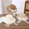 Chapéu de Palha com Tira de Renda Estilo Pastoral Laço Chapéu de Sol de Verão Moda ao Ar Livre Proteção Solar Chapéu de Sol para Mulheres Doce Chapéu de Sol