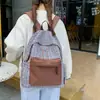 Mochila Escolar Nueva Estilo Coreano Transfronteriza para Chicas de Secundaria, Mochila Casual a Cuadros, Mochila Versátil de Gran Capacidad para Preparatoria, Personalizable