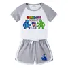 2023 Crianças Verão Novo Terno Meninos e Meninas Bebê Calças Quentes Manga Curta Camiseta Shorts Casual Esportes Conjunto Infantil de Duas Peças