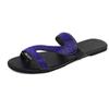 Sandalias de mujer de talla grande de Amazon, sandalias de diamantes de imitación de moda europea y americana, cómodas sandalias planas de talla grande para uso exterior.