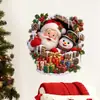Pegatinas de pared navideñas autoadhesivas de Papá Noel y muñeco de nieve rasgados simulados, removibles, para crear un ambiente festivo en dormitorios