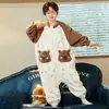 Pijama de una pieza para niños, Otoño e Invierno, Franela Engrosada Anti-Patada Cálido Coral Fleece, para Niños Medianos y Grandes, Ropa de Casa para Niñas