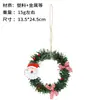Decoraciones de Navidad Corona de Navidad Colgante Árbol de Navidad Colgante de Piña Muñeco de Nieve de Navidad Reno Colgante Redondo de PVC