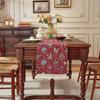 Caminho de Mesa Borla Floral Retrô Americano Novo Transfronteiriço Jacquard Toalha Capa para Mesa de Centro/TV Corredor de Cama