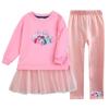 Terno para meninas primavera e outono 2022, novo estilo, moda feminina, suéter com costura, saia, calças, roupas infantis, comércio exterior, atacado