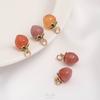 Colgante de Conejo Lunar Color Caramelo Rojo Sur Natural Hebilla de Seguridad Anillo Cuadrado para Correr Lichi Cola de Pez Congelada Joyería Colgante