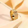 Anillo de Acero de Titanio con Brillo de Lujo, Diseño de Cielo Estrellado Plateado, Fila Única de Diamantes, Anillo de Pareja Personalizado de Moda