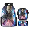 Set de Mochila Escolar de Tres Piezas de Naruto Transfronterizo para Estudiantes de Primaria y Secundaria, Mochila Infantil, Bolso de Hombro