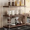 Portavasos, organizador de escritorio, aparador, mostrador de bar, escritorio de varias capas, estante de almacenamiento para tazas de café y tazas de té, soporte de exhibición para vasos de agua