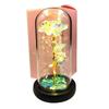 Regalo del Día de la Diosa, Regalo Pequeño de Cumpleaños para el Día de la Madre, Adorno de Cúpula de Cristal de Flor de Rosa con Luz Colorida de Tres Hojas, Fábrica de Origen