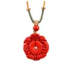 Colgante Original Finamente Tallado con Patrón de Nube de Dragón y Fénix de Cinabrio Mineral Collar de Cinabrio Imperial del Año de Nacimiento para Hombres y Mujeres Joyería de Regalo al por Mayor