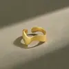 Anillo de Plata de Ley S925 Estilo Coreano 257 ins2020 Nuevo Simple Versátil Patrón Ondulado Abierto Anillo de Plata para Mujer Anillo