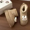 Botas de Neve de Coelho de Desenho Animado Super Fofas para Mulheres 2025 Inverno Quente Pelúcia Curta Botas de Algodão Confortáveis Sapatos de Calçar Fácil