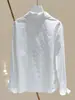 Camisa elegante de estilo francés con cuello polo bordado para mujer, top básico versátil de manga larga, nueva colección primavera y otoño, transfronterizo europeo y americano Amazon