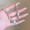 Acessórios de Colar de Bola Escovada Prata Quebrada de Verão para Mulheres Corrente de Clavícula Choker de Luxo Leve de Nicho
