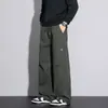 Novo Produto Outono/Inverno 2026: Calça Casual Masculina de Lyocell Plissada de Corte Reto, Tendência da Moda High Street Americana, Que Aumenta a Altura