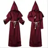 Fantasia de Monge Medieval Mago Sacerdote Fantasia de Cosplay Halloween Manto de Ceifador Fantasia de Cosplay para Interpretação de Papéis