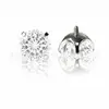 Aretes de titanio ASTMF136 con forma de cuenco, engaste de garras con circonita, con rosca interna, joyería para piercing corporal de titanio G23