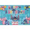 Telón de Fondo Lindo Serie Stitch Transfronterizo Colgantes para Dormitorio Fiesta de Cumpleaños Poliéster Azul Telón de Fondo Personalizado