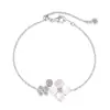 Conjunto de Pulsera y Collar de Plata de Ley 925 Más Vendido Transfronterizo, Lujo Ligero, Artesanía Exquisita, Conjunto Único de Pulsera de Trébol de Cuatro Hojas y Lazo para Mezclar y Combinar