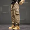 2024 nuevos overoles para hombre primavera y otoño talla grande sueltos para dedos casuales pantalones para adolescentes americanos pantalones multibolsillos