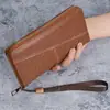Cartera Larga para Hombre con Múltiples Ranuras para Tarjetas, Cartera de Gran Capacidad, Moda Retro, Billetera con Cremallera para Monedas, Bolsa para Teléfono Móvil, Venta Directa de Fábrica