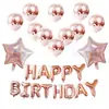 Superventas Transfronterizo Set de Letras de Papel de Aluminio 'Feliz Cumpleaños' de 16 pulgadas Paquete de Globos con Confeti de Lentejuelas de 12 pulgadas Decoración para Fiesta