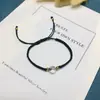 Prata S925 Cristal Cabelo Preto Tecido Pulseira de Casal Pulseira Presente de Aniversário Toiker Pulseira Estudantil Amante Homens e Mulheres