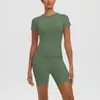 Top de Ciclismo Respirável Fino de Secagem Rápida Transfronteiriço Amigo da Pele Esportes Corrida Fitness Shorts de Cintura Alta Conjunto de Yoga