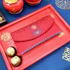 Brocado de Canção do Patrimônio Cultural Imaterial Vintage, Envelopes Vermelhos de Casamento de Alto Padrão, Envelopes Vermelhos Bordados de Alto Valor, Envelopes Vermelhos de Tecido para Mudança de Endereço ou Mudança de Nome