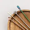 Palillos de cóctel coloridos, acero inoxidable 304, palillos de fruta de cabeza redonda, 11 cm, herramientas para decorar cócteles, palillos de fruta de metal