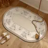 Tapetes de Chão para Banheiro Estilo Francês, Cortáveis para Banheiro, Absorventes de Água, Secagem Rápida, Tapetes Antiderrapantes, Resistentes a Manchas e Fáceis de Cuidar, Tapetes de Chão de Lama Diatomácea