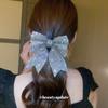 Horquilla con resorte y lazo de diamantes de imitación de súper hada, diseño japonés y coreano, horquilla para el pelo recogido, accesorio para el cabello de nicho para mujeres.