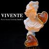 Nuevos pendientes vintage de cobre pesado chapados en oro auténtico con esmalte rojo de paloma, estilo corte, pendientes de alta calidad. Lote.