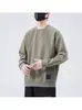 Suéter para Adolescentes Hombre 2024 Otoño e Invierno Nuevo Diseño de Lija Cuello Redondo Manga Larga Sudadera Chaqueta Camisa Base Holgada