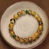 Pulsera Auténtica de Hueso de Camello Incrustada con Cuentas de Barril Multi-Tesoro Estilo Étnico de Xizang Hueso de Camello Recubierto Pulsera de Juguete Multi-Tesoro de Xizang