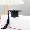 Mini sombrero de graduación de fieltro con borde cruzado, sombrero de graduación de soltero, mini sombrero de doctor, decoración navideña de graduación, sombrero de graduación para fiesta.
