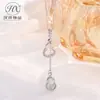 Novo Colar de Titânio com Pingente de Cabacinha com Borla de Zircônia e Calcedônia Estilo Chinês para Mulheres, Corrente de Clavícula de Luxo Leve de Nicho com Design Simples