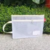 Pasta grossa transparente gradeada com zíper por assunto bolsa para guardar provas A4 estudante à prova d'água documento