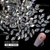 Celebridade da Internet Popular Joias de Nail Art Gelo Transparente Luxo Leve Cor Super Brilho Luz Diamante Apontado Zircônia Simples Amor Nail Art Zircônia