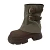 Botas elegantes de estilo retro con diseño de caña ancha para mujer, nueva colección otoño 2026, suela gruesa, que aumentan la altura, Botas Martin, botines para mujeres petite