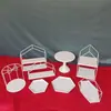 Soporte de Exhibición de Mesa de Postres Estilo Europeo Blanco Hierro Forjado Soporte para Pasteles Estante para Pasteles de Té de la Tarde Mesa de Exhibición para Comida Fría y Pausa para el Té